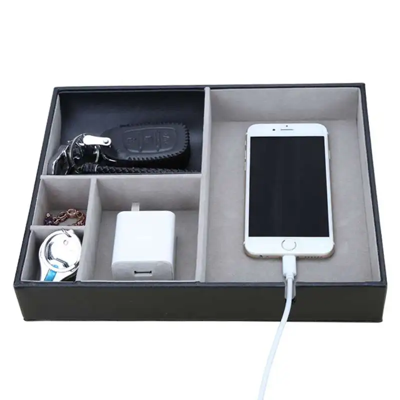 1892 Black Leather Bedside Jewelry Organizer Tray For Phone Wallet Electronics Charging Keys Storage
1892 Black Leather Bedside Jewelry Organizer Tray For Phone Wallet Electronics Charging Keys Storage