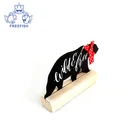 Wooden Base Place Card Holder, Metal Bear Shape Desktop decoration for Home Party Decoration Wedding Favors