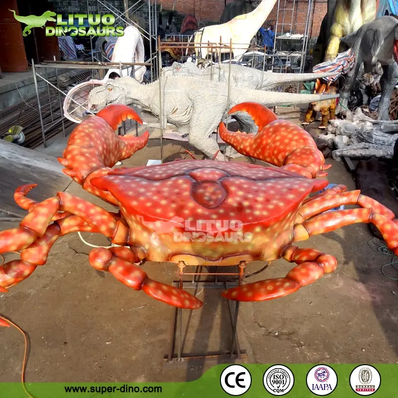 Fiberglass Large Crab Statue For Sea Food Restaurant Outdoor Decor