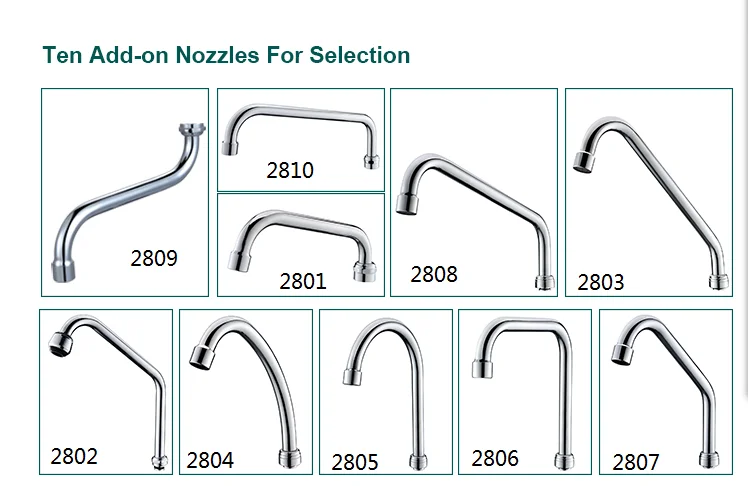 Double Handles Deck Mounted Tap Kitchen Mixer Sink Faucet