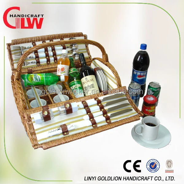 picnic hamper high quality empty wicker wine picnic basket