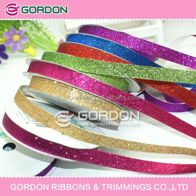 fashion metallic glitter elastic ribbon for gift wrapping