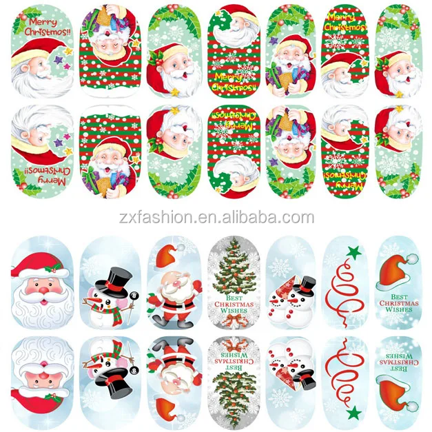 new fashion gift snow santa claus merry christmas nail stickers