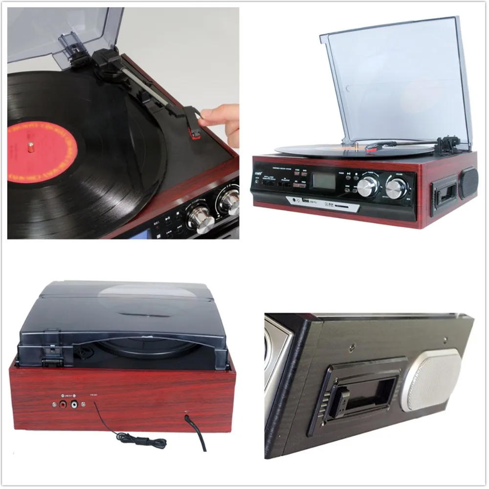 雨レーンポータブルオーディオプレーヤーレトロ蓄音機レコードプレーヤー卸売でcd casetteのusb sd lpラジオ仕入れ・メーカー・工場