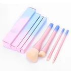 hot sell pink blue color 4pcs travel portable cosmetic tool makeup brush set