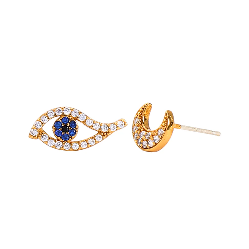 me97283 925 Silver Pin Blue Crystal Devil's Eye Moon Diamond Set Simple Asymmetrical Earring Studs, As pictures
me97283 925 Silver Pin Blue Crystal Devil's Eye Moon Diamond Set Simple Asymmetrical Earring Studs, As pictures