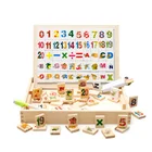 Wooden Number Math Game Arithmetic Counting Stick Time Number Cards Counting Abacus Bead Blackboard Educational Game
