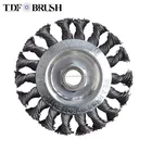 TDFbrush 4" Twist Knotted Steel Wire wheel Brush circular wire brush