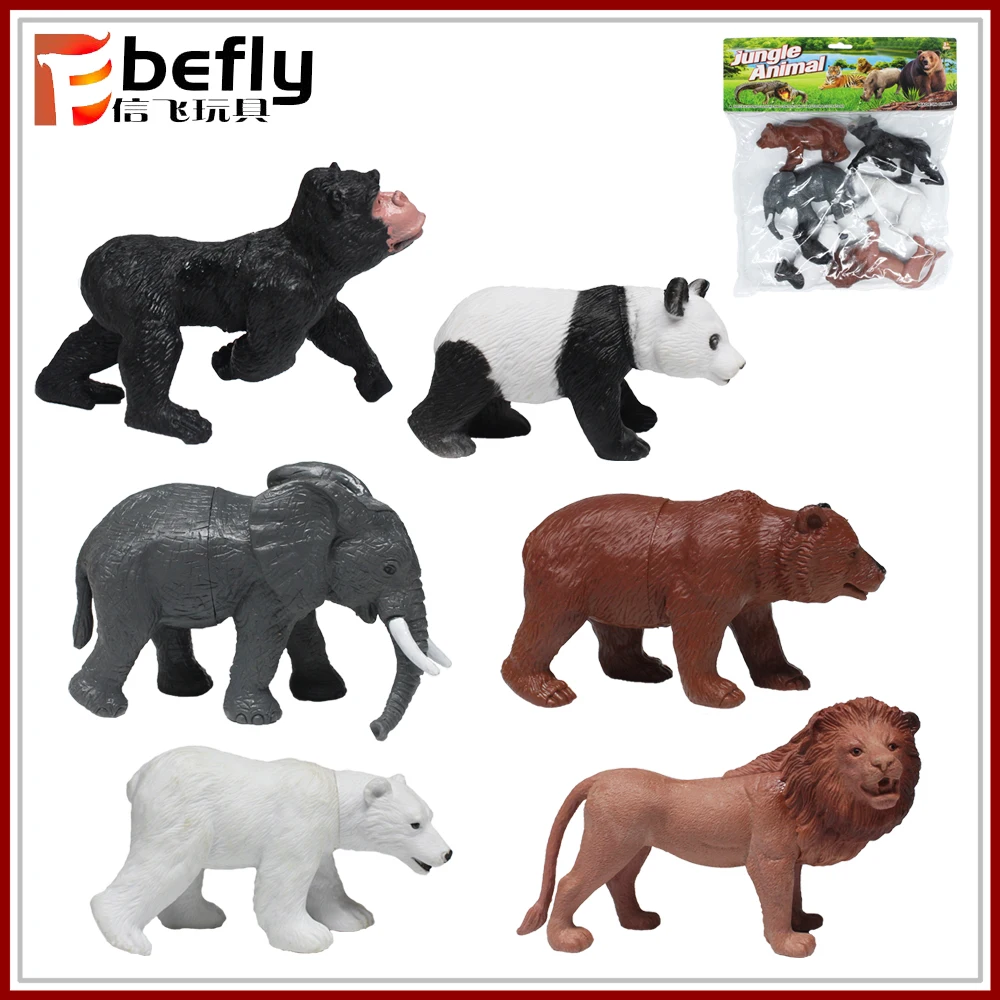 DIY hollow PVC zoo animal plastic toy for kids