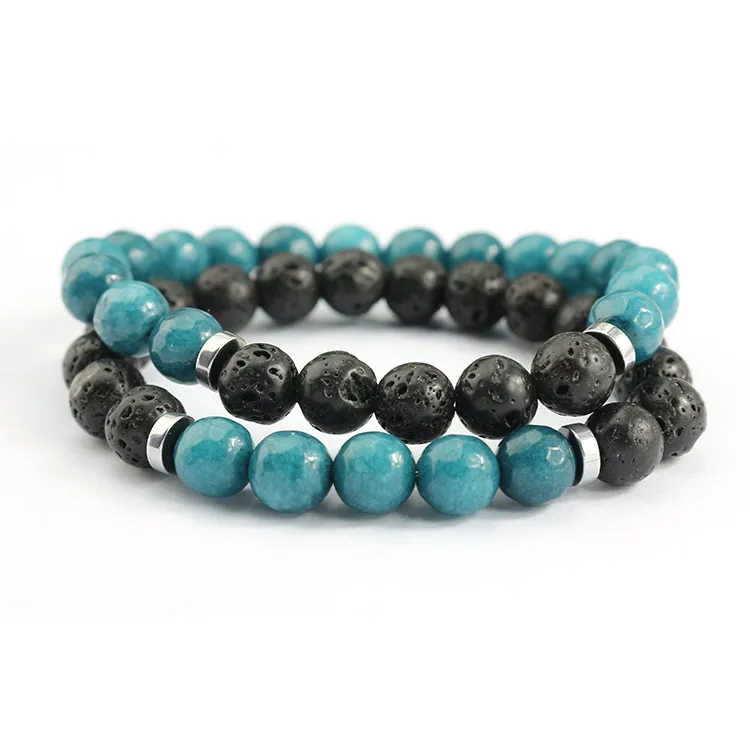 BN5045 Fashion Teal Green Jade & Black Lava Beaded Distance Bracelet ,Gemstone Couple Set Bracelets
BN5045 Fashion Teal Green Jade & Black Lava Beaded Distance Bracelet ,Gemstone Couple Set Bracelets