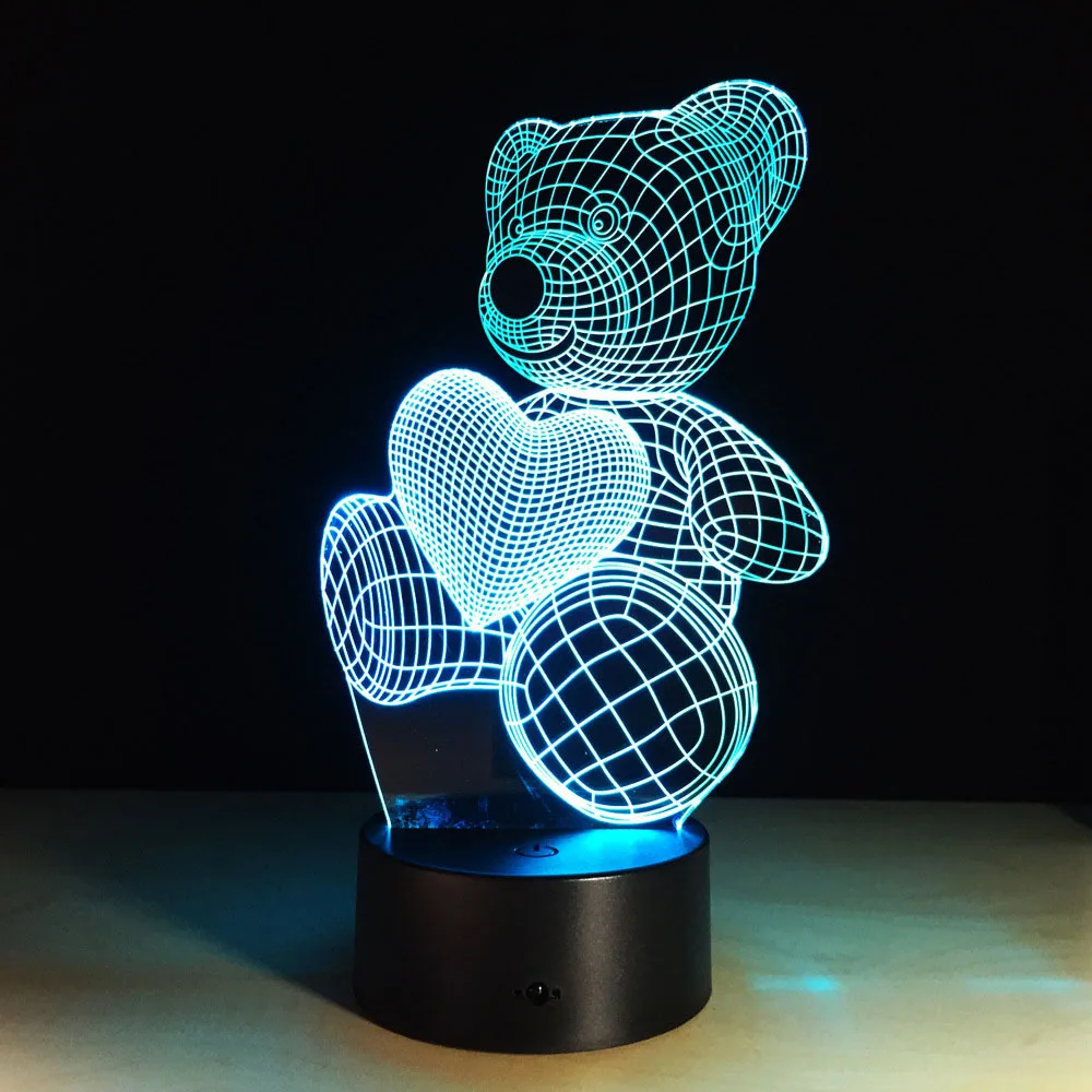 Zogift home decor multi-padrões USB led de luz caçoa o presente personalizado 3D night light