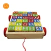 Classic Wooden ABC Block Cart Educational kids Toy wooden block alphabet letter with Number and Pictures children learning Toy