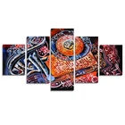 Wholesale Poster Modular Frame HD 5 Pieces/Pcs Islamic Quran canvas painting arab Wall Picture calligraphy Print on canvas