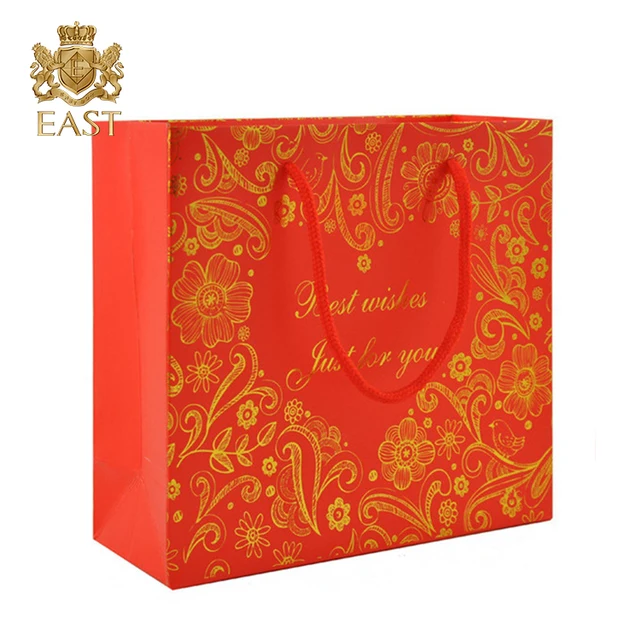 packaging red colour special day wedding door gift paper bag