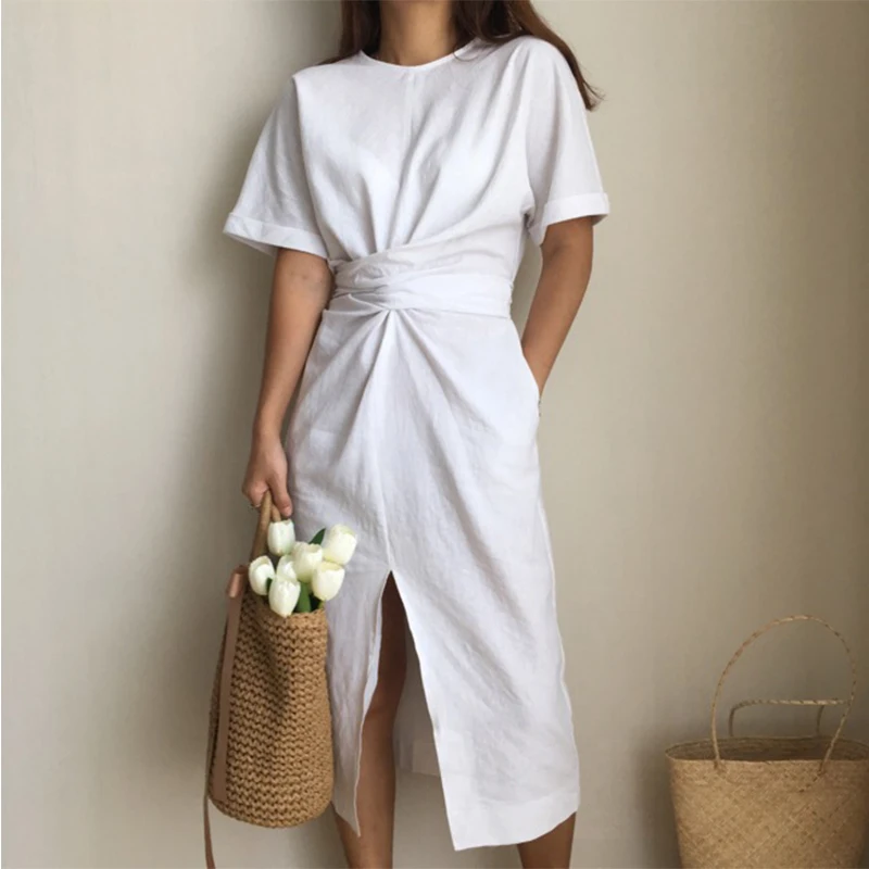 Fashion Vintage Summer Ladies Women White Linen Casual Dresses Muslim Dresses For Women
Fashion Vintage Summer Ladies Women White Linen Casual Dresses Muslim Dresses For Women