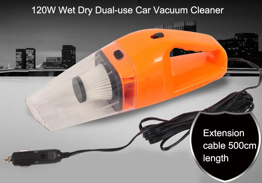 Car Vacuum Cleaner 120W Portable Handheld Vacuum Cleaner Wet and Dry Dual Use Car Vacuum Dust Collector Aspirateur Voiture 12V (5)