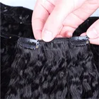 Wholesale price Peruvian Kinky Curly afro hair clip in braided extensions