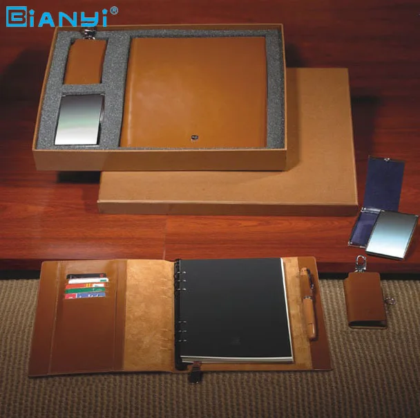 promotion stationery gift sets business gift leather notebooks