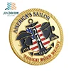 Custom Made soft enamel 70mm Metal Alloy 3D Navy Chief Gold Silver Challenge Coin