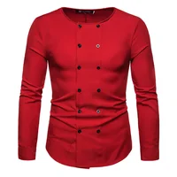 Fashion Men's Casual Shirts European Double Breasted White Long Sleeve O neck Dress Shirt
Fashion Men's Casual Shirts European Double Breasted White Long Sleeve O neck Dress Shirt