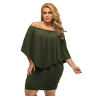 Big Size Off The Shoulder Mini Bodycon Dresses Women Summer Clothing Plus Size