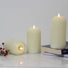 Home Decor Christmas Decor Ivory Paraffin Wax Flickering Flameless Christmas Led Candles