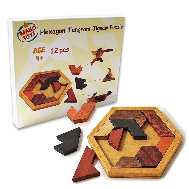 custom colorful wooden magnetic tangram puzzle educational toy