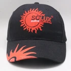 sports hat 6 panels black hat red logos and pattern embroidery logo fashion cap