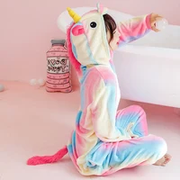 

Cartoon animal Unicorn dinosaur Stitch Panda Nightgown flannel couples Conjoined Pyjamas