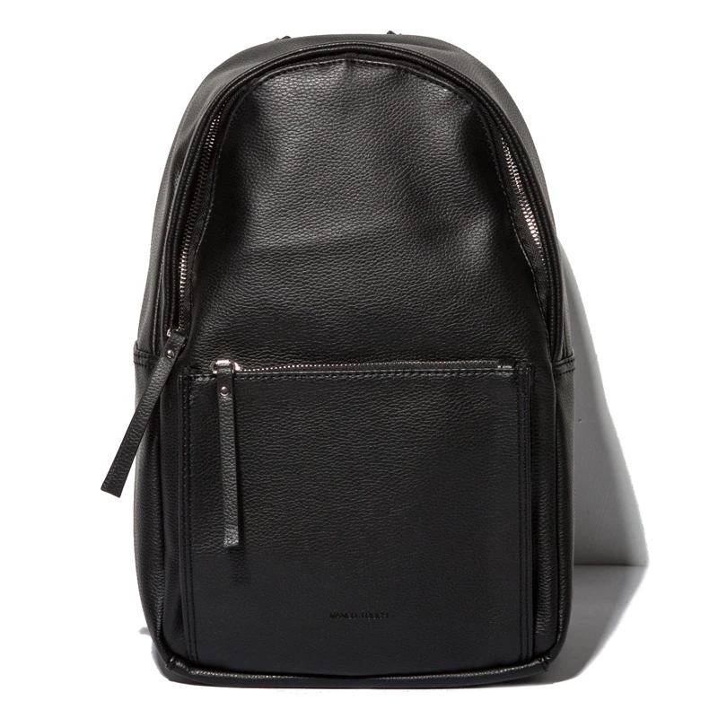 Wholesale PU Fashion Backpack Waterproof Pure Black Backpacks Morenjoy lifeFree Shipping