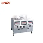 1-Tank 2-basket natural gas chip deep open fryer oil filter machine