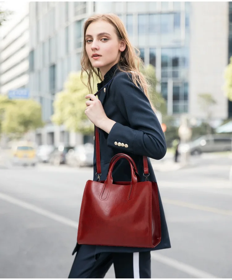 MJ Women Shoulder Bag PU Leather Women's Hot Sale Handbag Tote Bag Leather Crossbody Messenger Bags for Girls Solid Big Capacity (9)