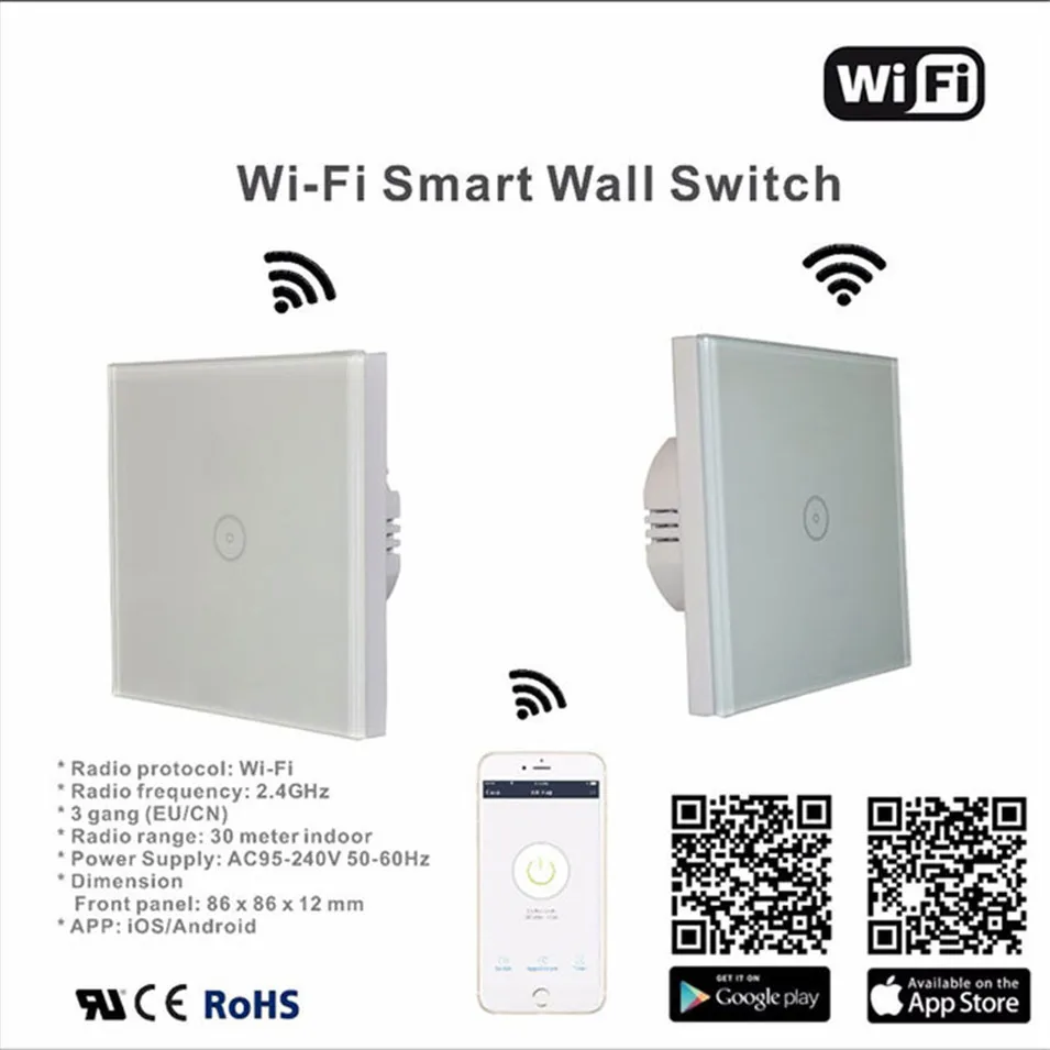 ewelink Smart Home 10A Gang Wifi Smart Switch EU 1 2 3 Gang Touch Panel Wireless Remote Wifi Light Switch Works With Alexa Google Home-5