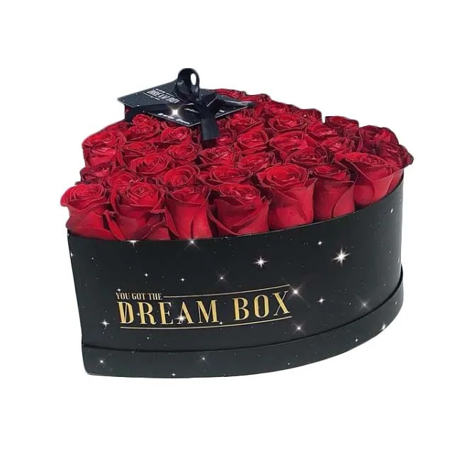 luxury heart shaped flower box chocolate rose gift box packaging