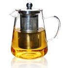 750ml flowering steel Infuser borosilicate glass teapot