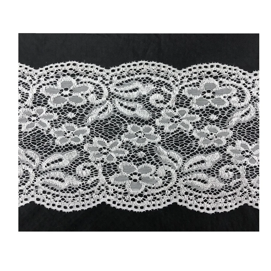 white lace trim fabric