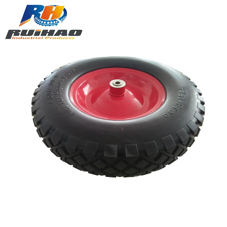 steel  Rim PU Wheel Barrow Tire 4.80/4.00 -8