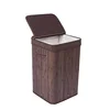 Home Furniture Decorative Foldable Easily Transport Durable Bamboo Square Laundry Hamper With Lid And Cloth Liner String Handles