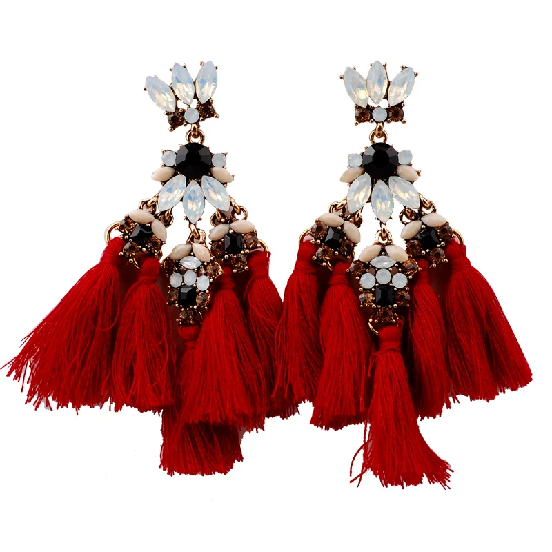 Exaggerated Bohemian Style Vintage Black Red Gray Tassel Drop Dangle Earrings For Women, As picture
Exaggerated Bohemian Style Vintage Black Red Gray Tassel Drop Dangle Earrings For Women, As picture