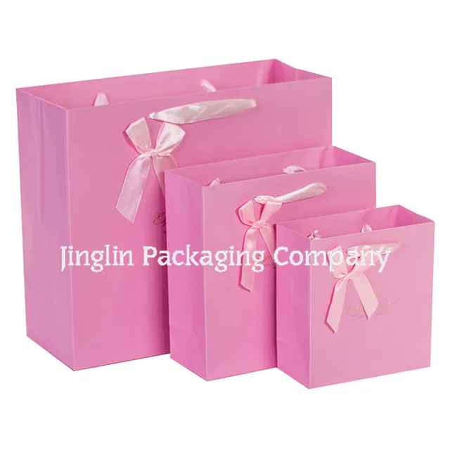 shopping bag wedding birthday gift bag with flower blue ribbon