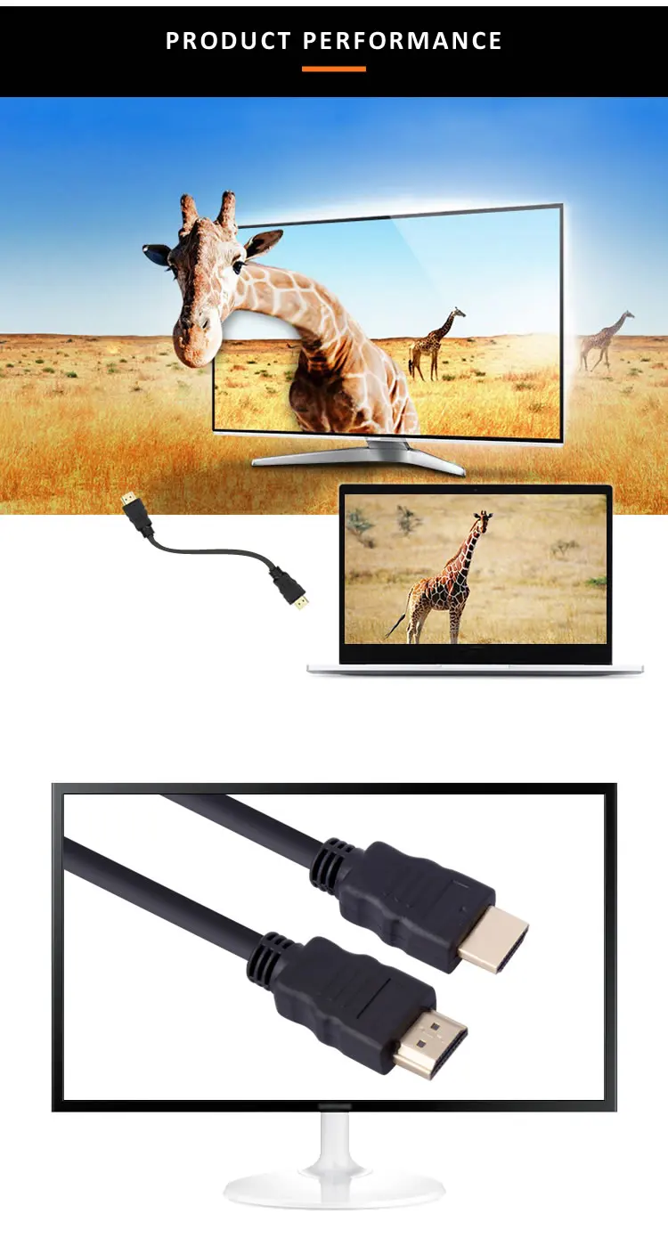 High quality 24k gold plating 3m hdmi cable Black Color Support 1080p 3d Hdmi Cable 1.4v - ANKUX.COM