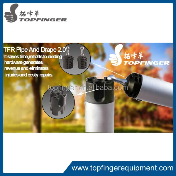 Best service aluminum retractable pipe drape stand with drapery