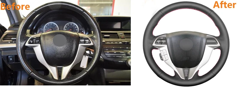 Black-Artificial-Leather-Steering-Wheel-Cover-for-Honda-Accord-8-Coupe-2008-2012-Crosstour-2010-2012
