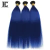 Ali Hot Selling Top Quality Full Cuticle Brazilian Virgin 2 Tone Color Ombre Hair Color 1B/Blue