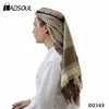 Dubai Arab Travel Cotton Tassel Jacquard Square Headscarf Muslim Hijab Yemen Scarf For Men