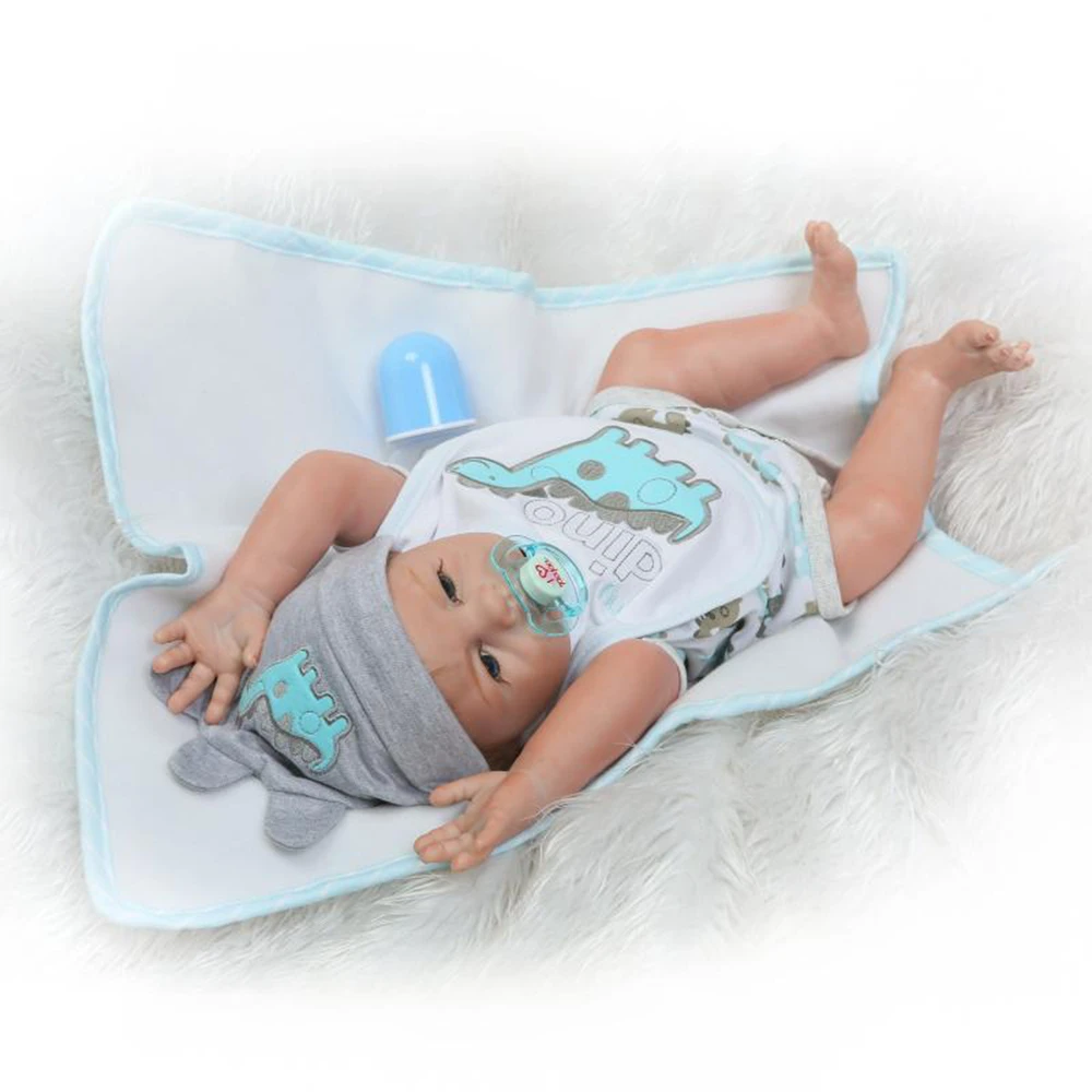 New Supler Real Boutique Reborn Babies Dolls 20 Full Body Silicone Reborn Boy Dolls Rooted Mohair Eyelashes Baby Gift Reborn (12)
