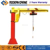 Column Cantilever Crane Pillar Type Jib Crane Slewing Crane 2000kg with Wire rope Hoist for sale