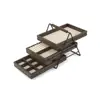Terrace Jewelry Tray 3 Tier Jewelry Tray With Three Sliding Linen Lined Wood Trays With Metal Frame and Handle