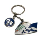 Promotional customized zinc alloy enamel keychain boat shape keychain