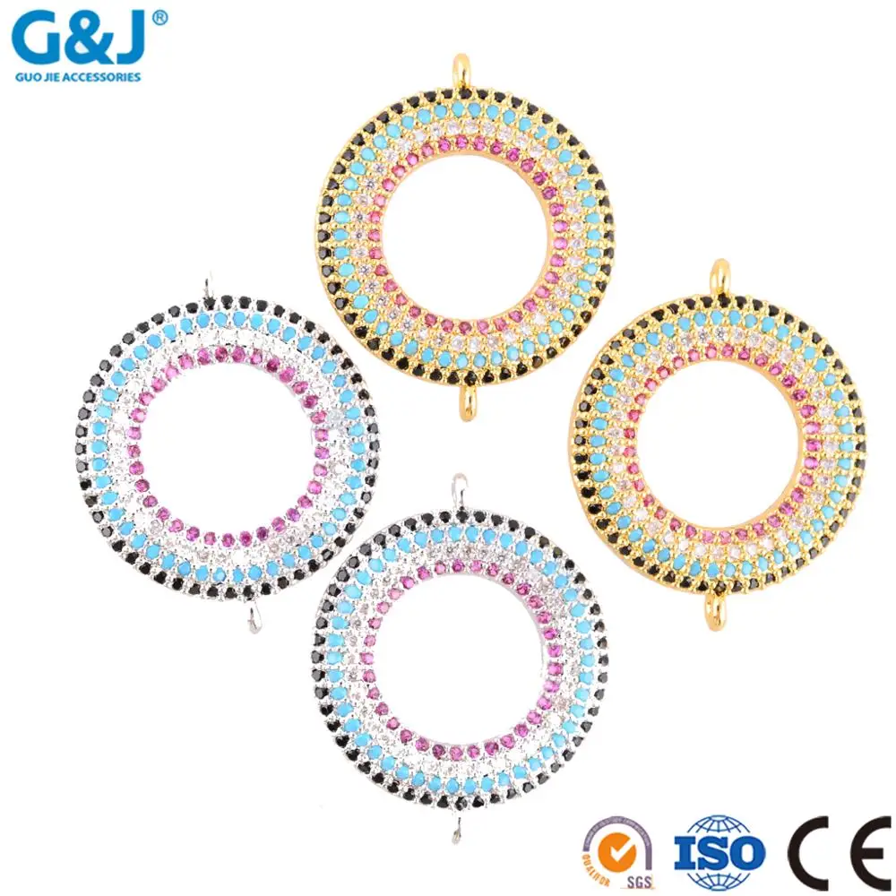 Guojie brand wholesale fashion high quality round ring shape jewelry brass charm pendant